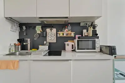 Cuisine ou kitchenette dans l'établissement Opera Cube