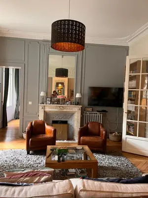 Coin salon dans l'établissement Magnifique appartement avec terrasse à côté de la Tour Eiffel