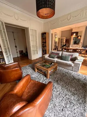 Coin salon dans l'établissement Magnifique appartement avec terrasse à côté de la Tour Eiffel