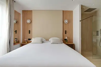 Un ou plusieurs lits dans un hébergement de l'établissement Charming apartment - AC- 3BR-6P- Montorgueil