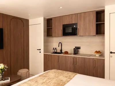 Cuisine ou kitchenette dans l'établissement Beautiful Studio with AC - 2P - Marais