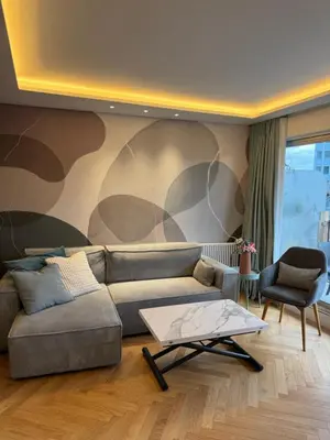 Coin salon dans l'établissement 2 bedroom apartment renovated in the heart of Paris