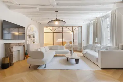 Coin salon dans l'établissement Luxury Apartment Saint Honore I