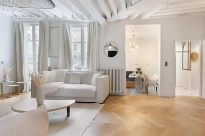 Coin salon dans l'établissement Luxury Apartment Saint Honore I