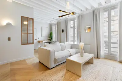 Coin salon dans l'établissement Luxury Apartment Saint Honore II