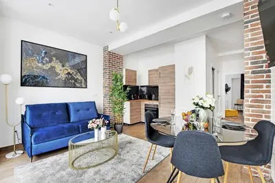 Coin salon dans l'établissement Superb apartment - 1BR 4P - Gare Montparnasse