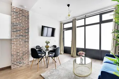 Coin salon dans l'établissement Superb apartment - 1BR 4P - Gare Montparnasse