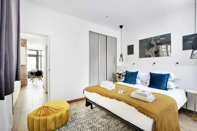 Un ou plusieurs lits dans un hébergement de l'établissement Superb apartment - 1BR 4P - Gare Montparnasse