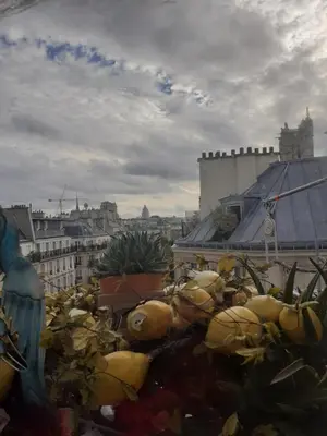 Vue générale sur Paris ou vue de la ville depuis l'appartement
