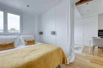 Un ou plusieurs lits dans un hébergement de l'établissement Classy, New & Large Designed Studio - Paris 16