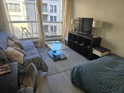 Coin salon dans l'établissement Cosy Studio Close Eiffel Tower