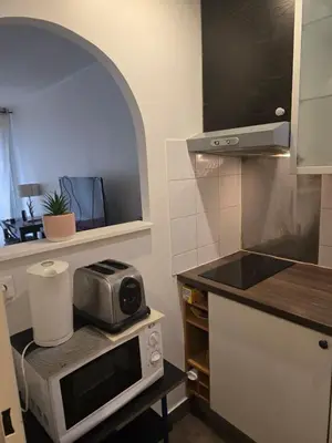 Cuisine ou kitchenette dans l'établissement Cosy Studio Close Eiffel Tower
