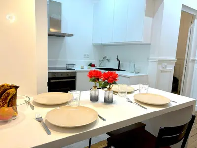Cuisine ou kitchenette dans l'établissement L'appartement Moliteuil