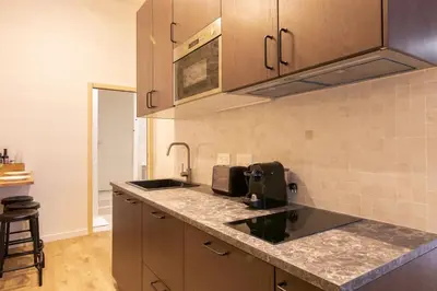 Cuisine ou kitchenette dans l'établissement Cozy Apartment in heart of Montmartre