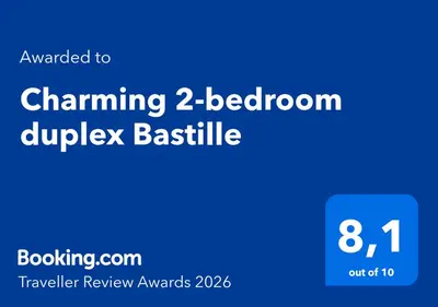 Certificat, récompense, panneau ou autre document affiché dans l'établissement Charming 2-bedroom duplex Bastille