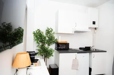 Cuisine ou kitchenette dans l'établissement Studio Stade de France 2 pour 2 personnes