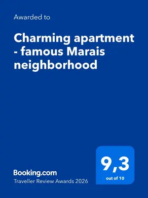 Certificat, récompense, panneau ou autre document affiché dans l'établissement Charming apartment - famous Marais neighborhood