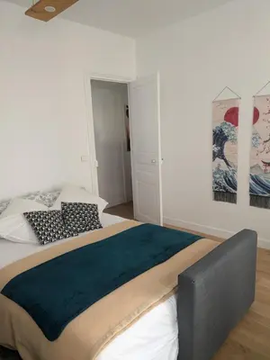 Un ou plusieurs lits dans un hébergement de l'établissement Charming apartment - famous Marais neighborhood