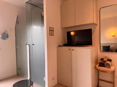 Cuisine ou kitchenette dans l'établissement Studio Eiffel Tower view