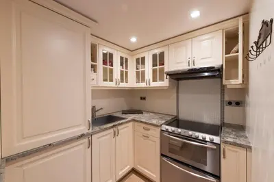 Cuisine ou kitchenette dans l'établissement Bucolique