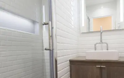 Salle de bains dans l'établissement Alpohi