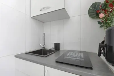 Cuisine ou kitchenette dans l'établissement Fantin Latour studio confortable 2P Seine et tour Eiffel