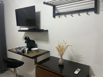 Télévision ou salle de divertissement dans l'établissement Studio proche Tour Eiffel