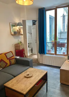 Coin salon dans l'établissement Cozy Studio Paris Montmartre