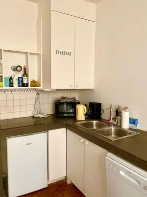 Cuisine ou kitchenette dans l'établissement Bel appartement ancien sur cour verdoyante