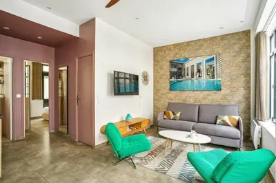 Coin salon dans l'établissement Amazing apartment - 2BR6P - Bastille