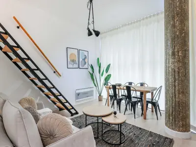 Coin salon dans l'établissement Cosy apartment - 1BR 4P - Passy Tour Eiffel