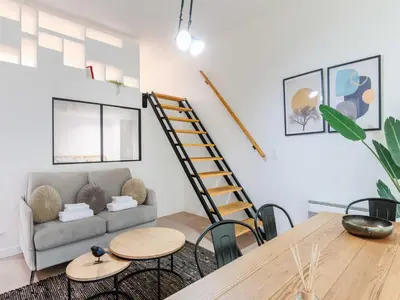 Coin salon dans l'établissement Cosy apartment - 1BR 4P - Passy Tour Eiffel