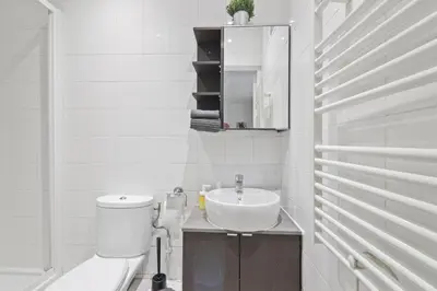 Salle de bains dans l'établissement Studio Appartement Quartier Tour Eiffel 10 Free Netflix