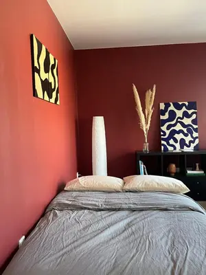 Un ou plusieurs lits dans un hébergement de l'établissement Cozy Flat in Saint Ouen