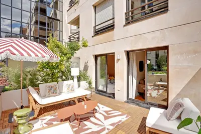 Balcon ou terrasse dans l'établissement Appartement proche hôpital américain