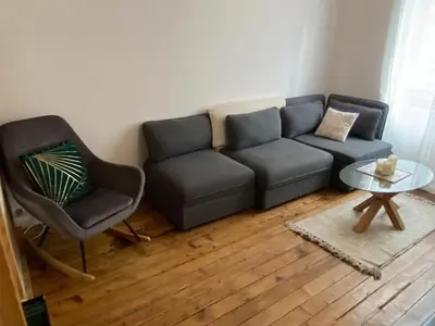 Coin salon dans l'établissement Quiet apartment in Paris center