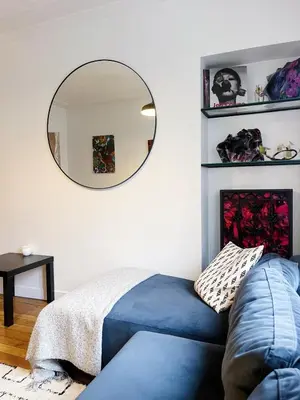 Coin salon dans l'établissement Stylish and bright apartment 35m2 Paris 11ème