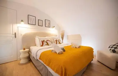 Un ou plusieurs lits dans un hébergement de l'établissement Perfect apartment - Marais II