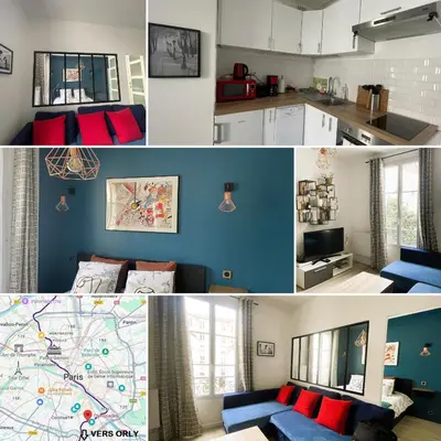 Cuisine ou kitchenette dans l'établissement Appartement sur cour quartier Olympiades