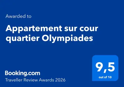 Certificat, récompense, panneau ou autre document affiché dans l'établissement Appartement sur cour quartier Olympiades