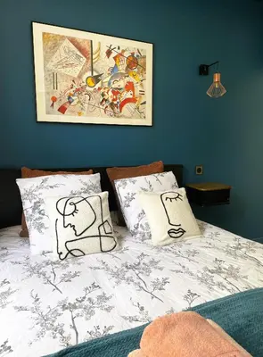 Un ou plusieurs lits dans un hébergement de l'établissement Appartement sur cour quartier Olympiades