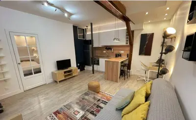 Télévision ou salle de divertissement dans l'établissement Apartment on Rue Morvan