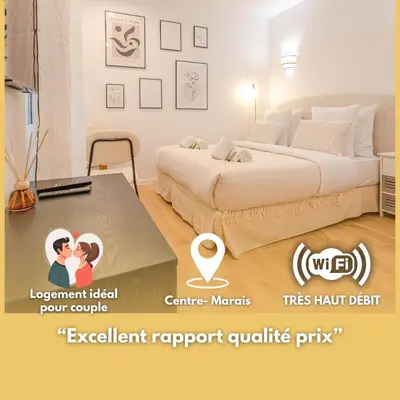 Plan de l'établissement Charming studio in the Marais