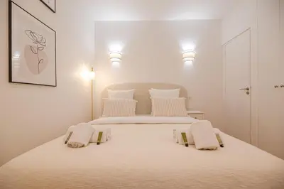 Un ou plusieurs lits dans un hébergement de l'établissement Charming studio in the Marais