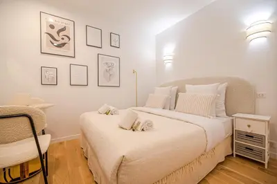 Un ou plusieurs lits dans un hébergement de l'établissement Charming studio in the Marais