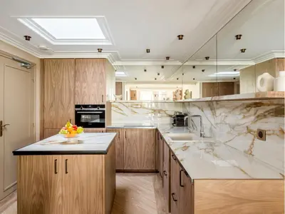 Cuisine ou kitchenette dans l'établissement Merveil - Signature Suite - Tour Eiffel - Viala IV
