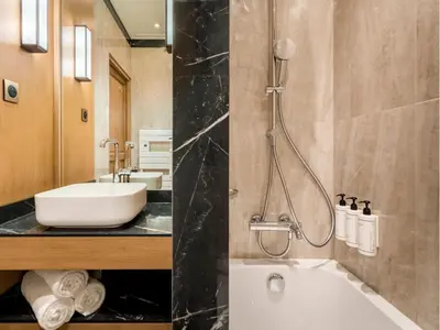 Salle de bains dans l'établissement Merveil - Signature Suite - Tour Eiffel - Desaix I