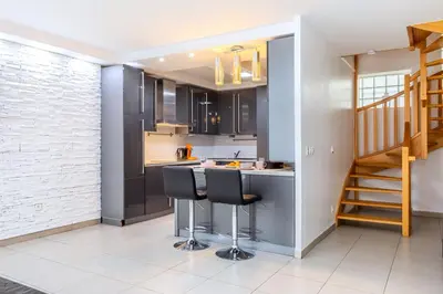 Cuisine ou kitchenette dans l'établissement Triplex cosy à 20min des Champs Elysées