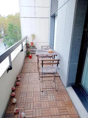 Balcon ou terrasse dans l'établissement 2 beds, modern building, with mobile AC, Paris Expo, 7' metro 2 steps to Paris