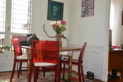 Coin salon dans l'établissement Appartement village Jourdain